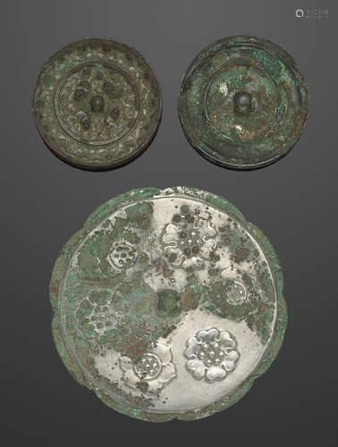 A group of three early mirrors Tang dynasty