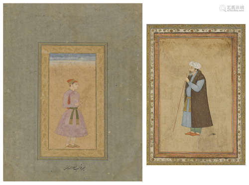 Two Mughal portraits India, 17th/18th century