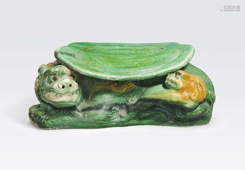 A sancai glazed pottery pillow 12th/13th century