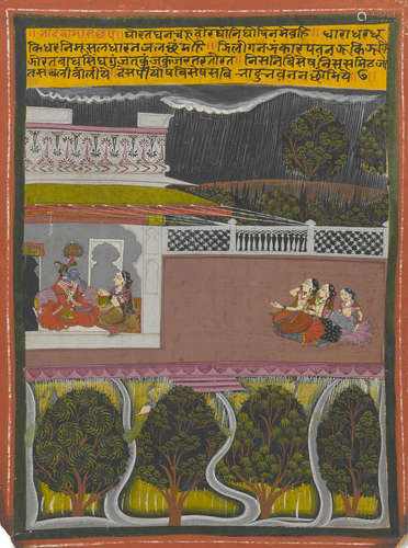 A folio from an illustrated baramasa series Orchha, 18th century