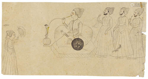 Two Indian drawings Sindh and Pahari, 19th century