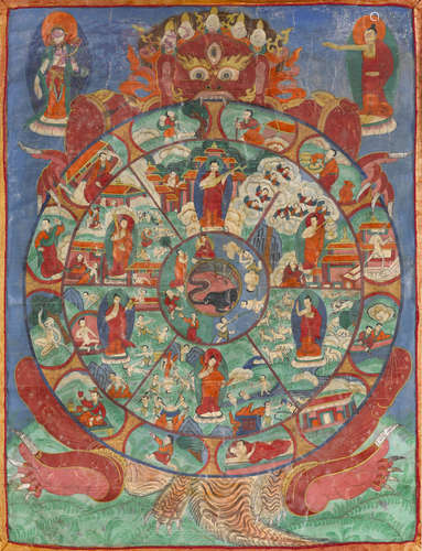 A thangka of the Wheel of Existence 20th century