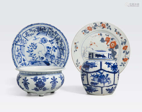 A group of blue and white porcelains 18th century and later