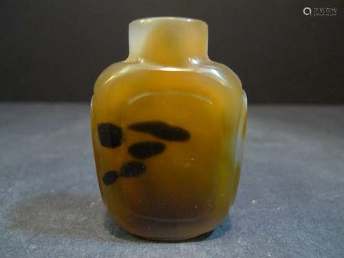 ANTIQUE CHINESE PEKING GLASS SNUFF BOTTLE. 19TH C