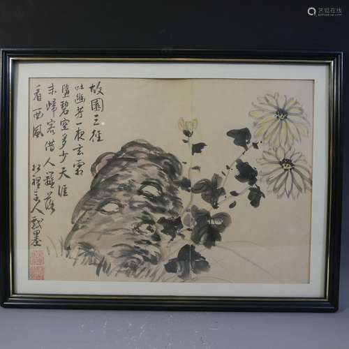 ANTIQUE CHINESE WATERCOLOR PAINTING - 19TH CENTURY