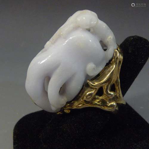 IMPRESSIVE LAVENDER JADEITE RING 14K GOLD JOHN HARDY