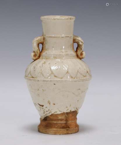 Chinese White Glazed Ceramic Vase