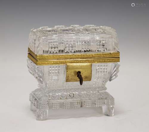 19th C. French Cut Crystal Jewelry Box