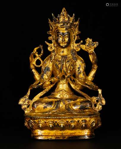 Chinese Gilt Bronze Buddha