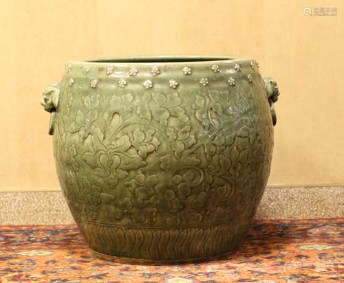 19/20 th C. Celadon Color Large Jardancer