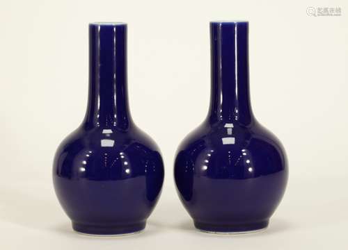 Pair of Chinese Blue Glazed Vase