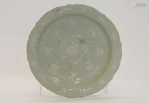 Chinese Blue Glazed Porcelain Plate