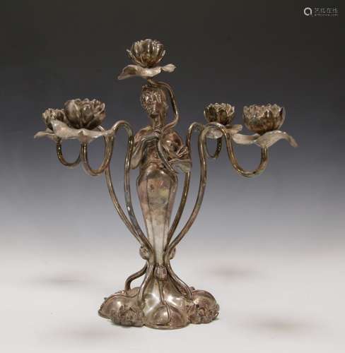 Art Novou Candelabra Silver Plate