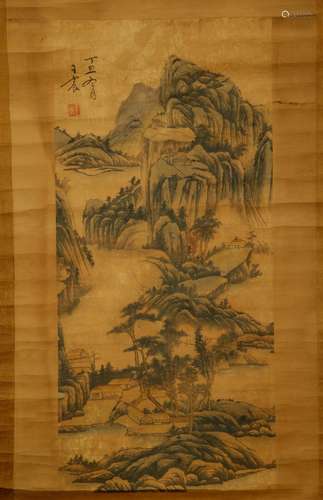 Chinese water color scroll painting