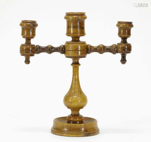 Jerusalem Olive Wood Candle Holder