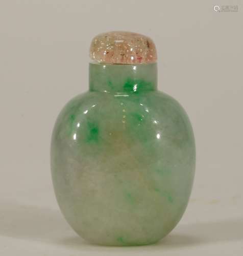 A Chinese Jadeite Carved Snuff Bottle,Qing Dynasty