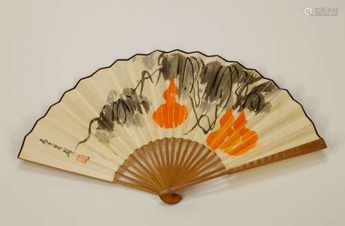 Chinese Ink/Color Fan Painting