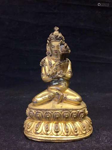 Chinese Gilt Bronze Seating Buddha