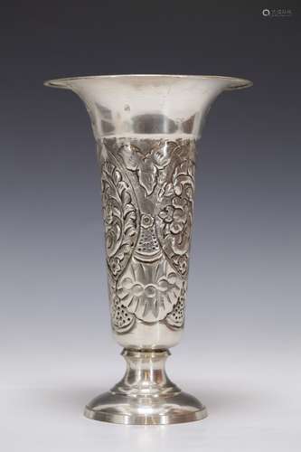 A Silver Platte Floral Vase