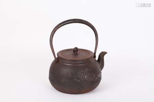 Japanese Massive Iron Teapot w/ Mark