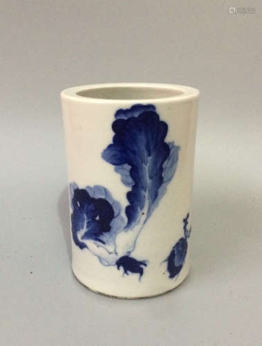 Chinese Blue/White Porcelain Brush Pot