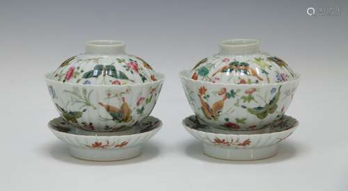 Pair of Chinese Famille Rose Bowl