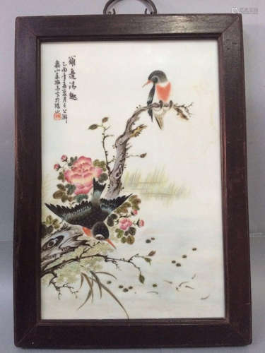 Republic Period Chinese Famille Rose Plaque