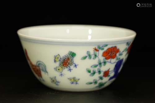 Chinese Porcelain Chicken Cup