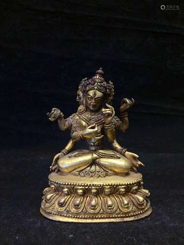 Chinese Gilt Bronze Seating Buddha