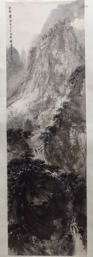 Chinese Ink/Color Scroll Painting of Landscape