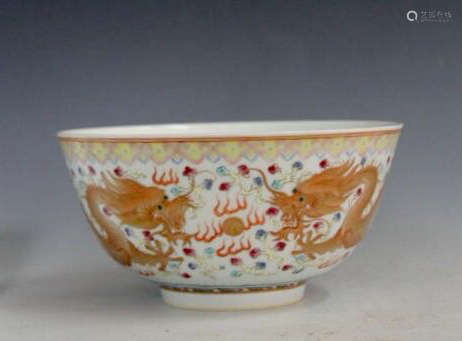 Chinese Famille Rose Porcelain Bowl, Marked