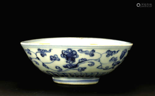 Chinese Blue/White Porcelain Bowl, Ming Dy.