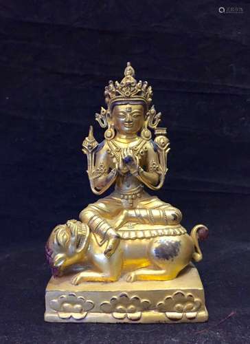 Chinese Gilt Bronze of Wen Su Buddha