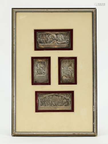 Bezalel Judaica Silver Plaques w/ Hebrew Writings