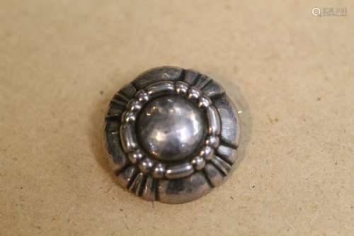 European Silver Brooch, Marked