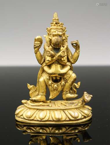 18TH CENTURY TIBETAN GILT BRONZE BUDDHA