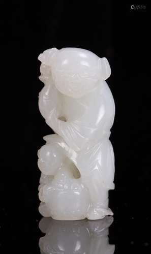 WD CHINESE WHITE JADE CARVED BOY