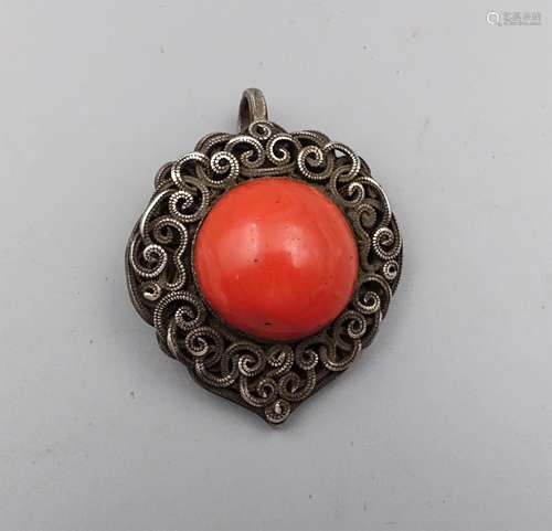 Chinese Qing Dynasty Silver Pendant