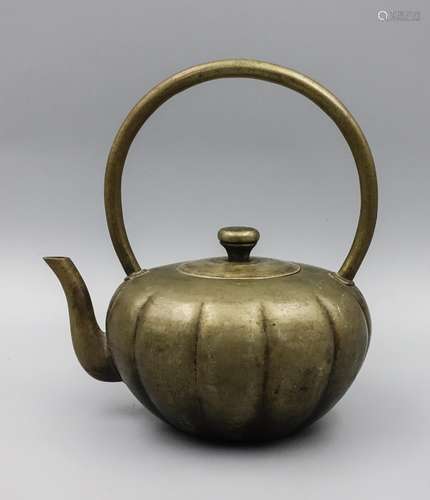 Chinese Qing Dynasty Bronze Tea Pot