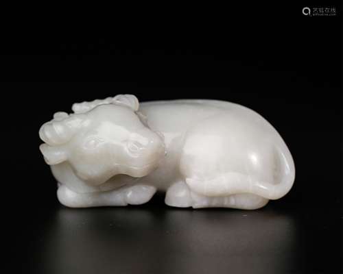 CHINESE WHITE JADE BUFFALO PAPER WEIGHT