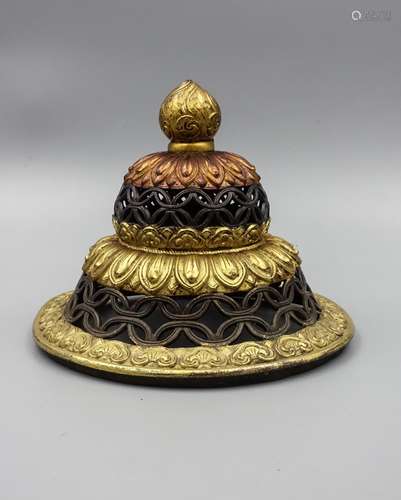 Chinese Gilt Bronze Censer Cover