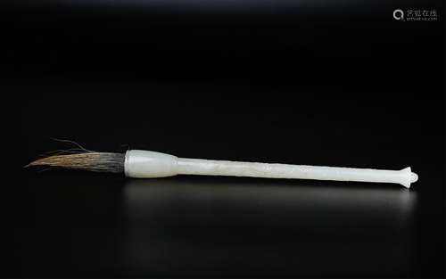 CHINESE WHITE JADE CALLIGRAPHY BRUSH