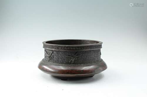 Japanese Meiji Period Bronze Censer