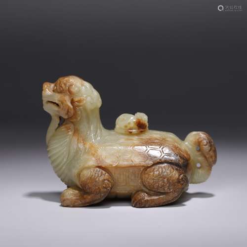 SONG DYNASTY YELLOW JADE BEAST WATER COUPE