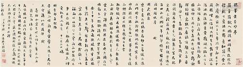 刘墉（古） 丁未（1787）年作 临苏轼行书 镜片 纸本