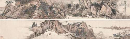 吴榖祥 丁酉（1897）年作 临古山水卷 手卷 设色纸本