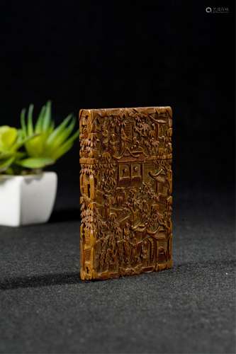 Chinese Tanxiang Wood Card Holder