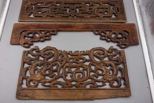 3 Chinese Huanghuali Wood Pieces