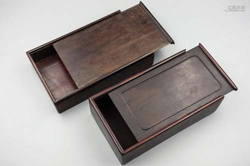 Two Chinese Qing Dynasty Rosewood Boxes