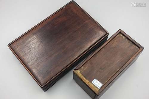 Two Chinese Qing Dynasty Rosewood Boxes